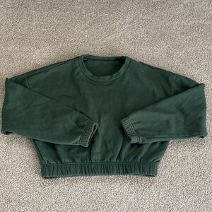 adidas Green Cropped Crewneck Sweatshirt